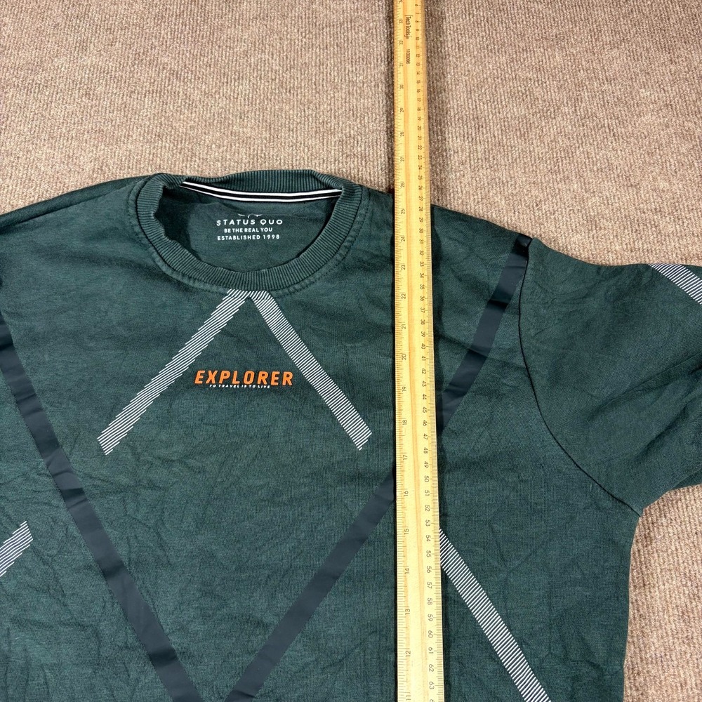 Status Quo Sweatshirt Men Large Green Graphic Explorer Pullover Outdoor Gorpcore - Picture 7 of 10